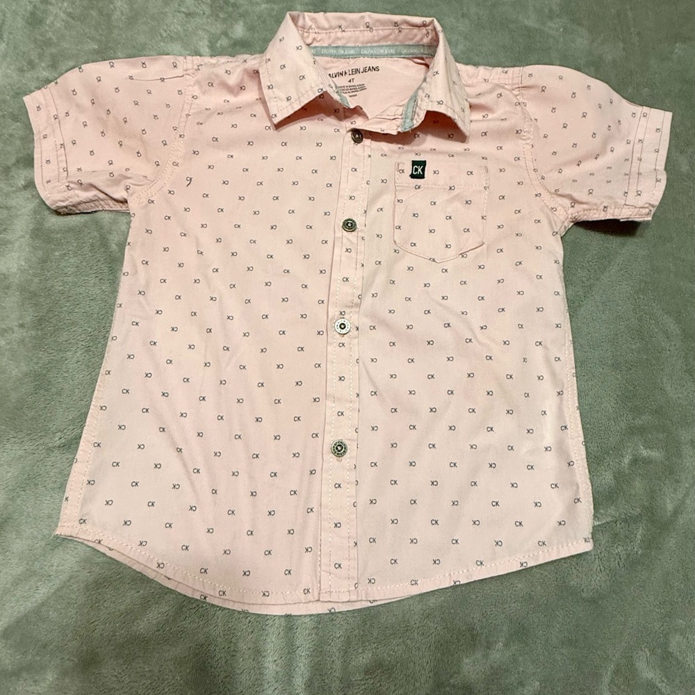 Calvin Klein Light Pink Kids Button Down Shirt